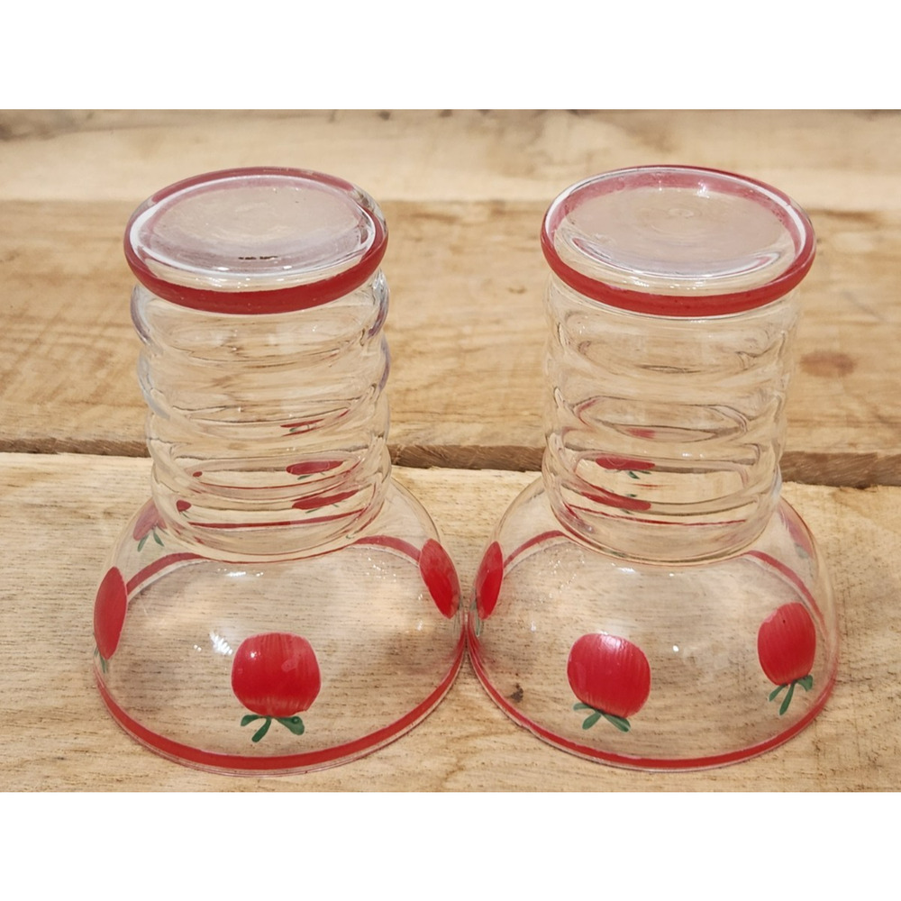 Vintage Dunbar Aramis Ring Tomato Juice Glass Set of 2 Approx 4 inches tall - Picture 7 of 16